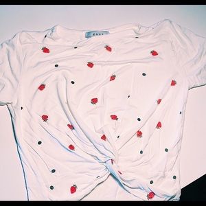 White knotted T-shirt